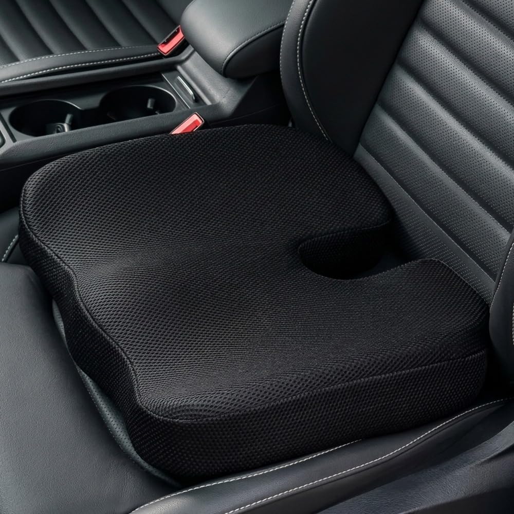 FOUNDCOOL Memory Schaum Orthopädisches Sitzkissen Auto, Ergonomisches Autositzkissen Auto Sitzkissen