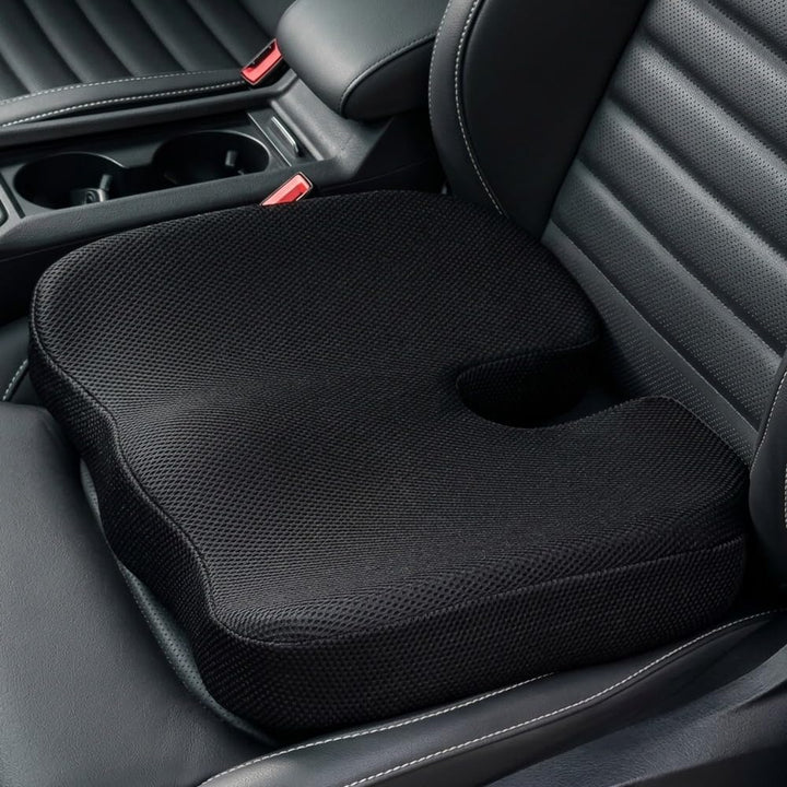 FOUNDCOOL Memory Schaum Orthopädisches Sitzkissen Auto, Ergonomisches Autositzkissen Auto Sitzkissen