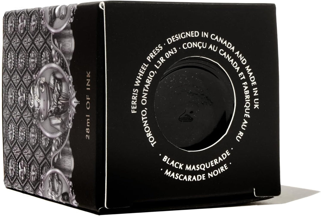 Ferris Wheel Press Calligraphy Ink | Black Masquerade with Silver Shimmer | 28ml Black 28 ml, Black