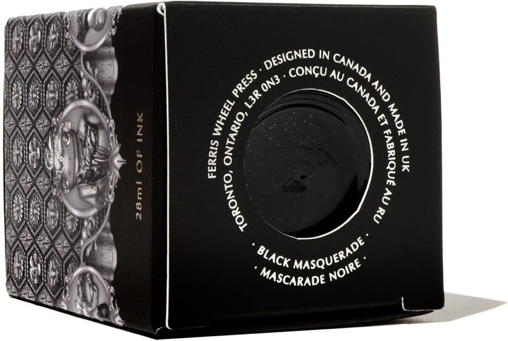 Ferris Wheel Press Calligraphy Ink | Black Masquerade with Silver Shimmer | 28ml Black 28 ml, Black