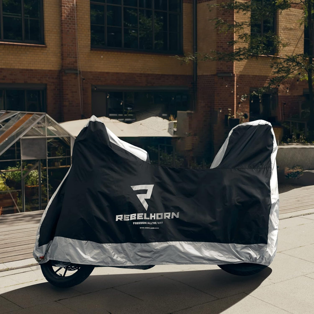 REBELHORN Cover II Top Box Motorradabdeckung | Strapazierfähiges Polyester | Motorradkoffer kompatib