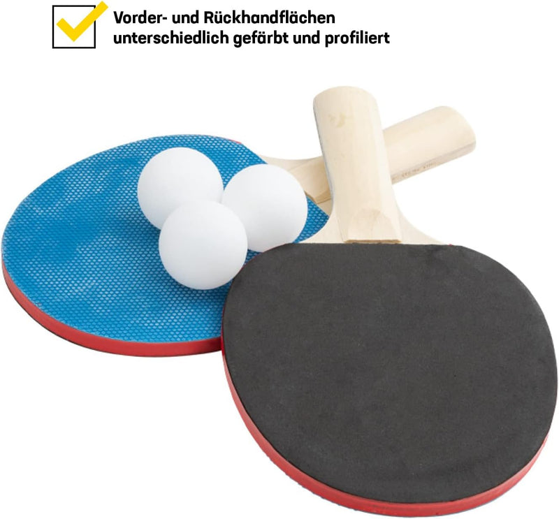 MUWO 2er-Set Tischtennis Schläger mit Netz und 3 Bällen, ausziehbares mobiles Tischtennisnetz, für T