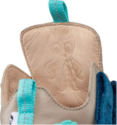 Affenzahn Barfussschuh Leder Buddy mit Klettverschluss Weich rutschfest Flexibel Reflektierend für J