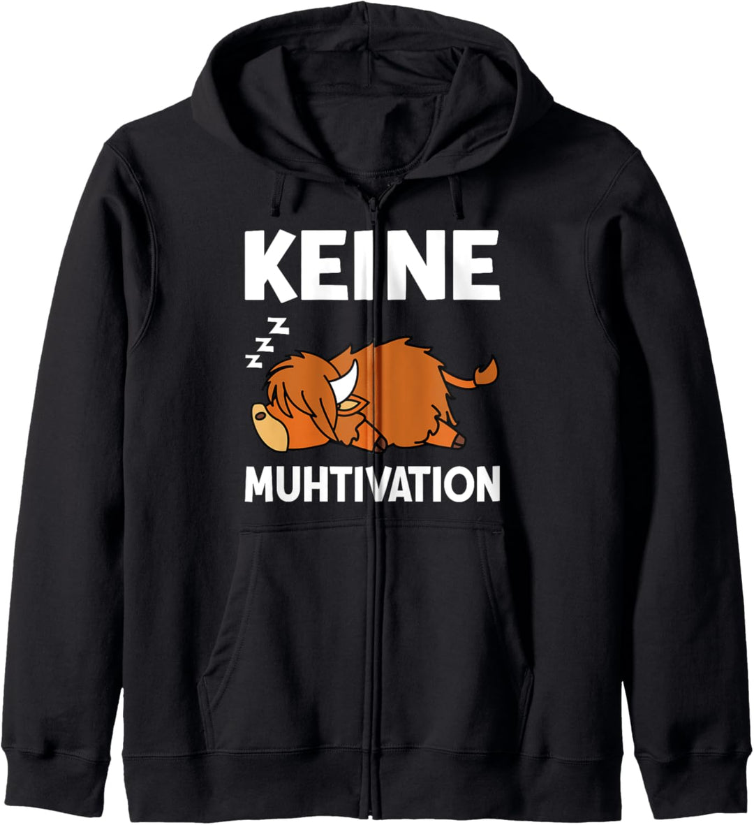 Keine Muhtivation Kuh Schottisches Hochlandrind Landwirt Kapuzenjacke