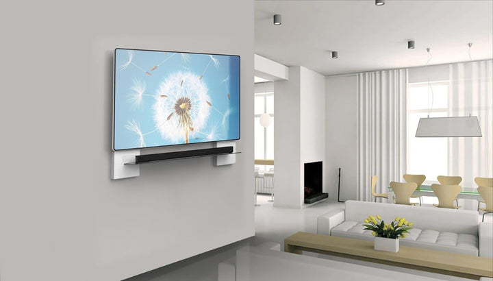 Meliconi Ghost Cube Soundbar Schwarz, Kabelabdeckung mit Glasablage für Soundbar Schwarz Einzeln, Sc