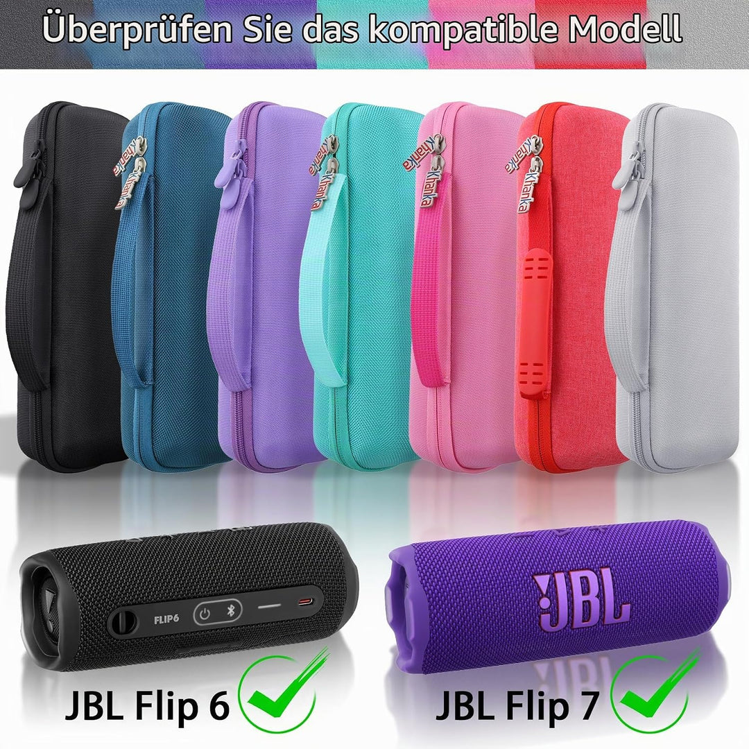 Khanka für JBL Flip 7 / Flip 6 wasserdichte tragbare Bluetooth-Lautsprecher Hartschalen-Reise-Aufbew