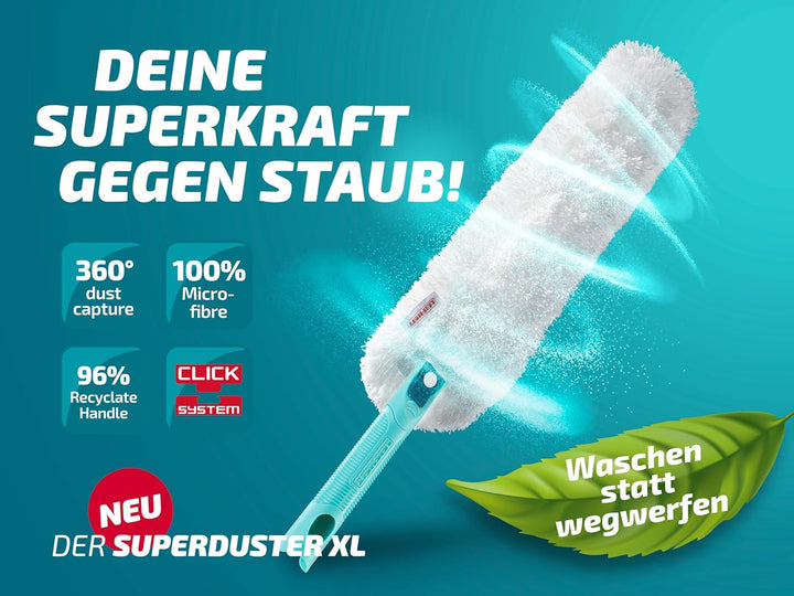Leifheit SUPERDUSTER XL, Staubwedel mit Mikrofaser-Textil, waschbar und verlängerbar durch Leifheit