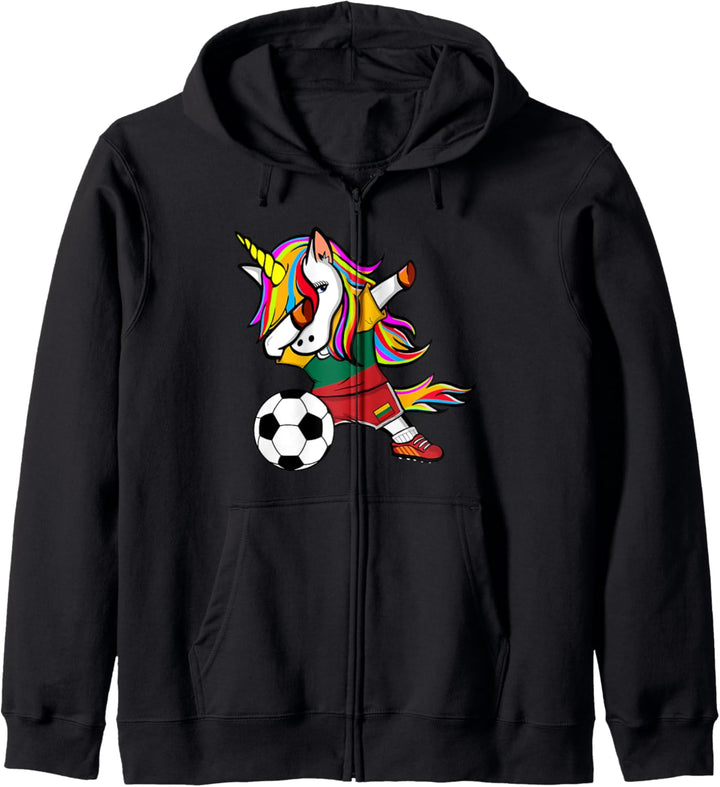 Dabbing Einhorn Unicorn Litauen Fussball - Litauische Flagge Kapuzenjacke
