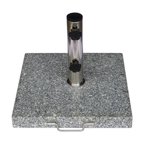 DIES&DAS 1 Stück Granitschirmständer 30 kg eckig mit 2 Rollen Edelstahl Adapter Sonnenschirmständer