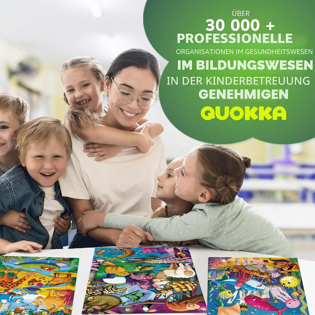 QUOKKA Puzzles für Kleinkinder 3-5 - 4 x 48 Teile Bodenpuzzles für Kinder im Alter von 3-4 Jahren -