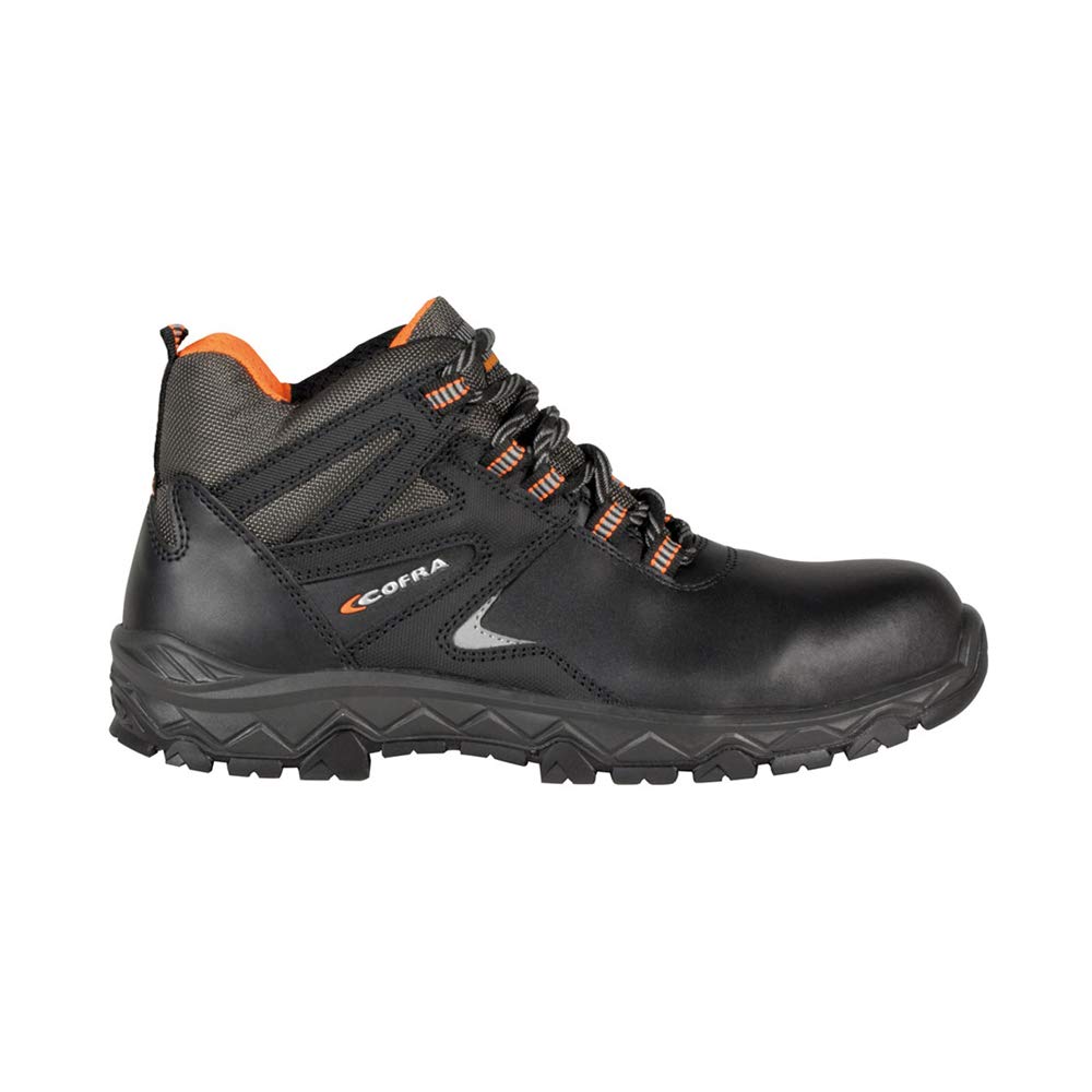 COFRA TN210-000.W47 ASCENT S3 SRC Sicherheitsstiefel, Schwarz/Orange Fluoreszierend, Grösse 47