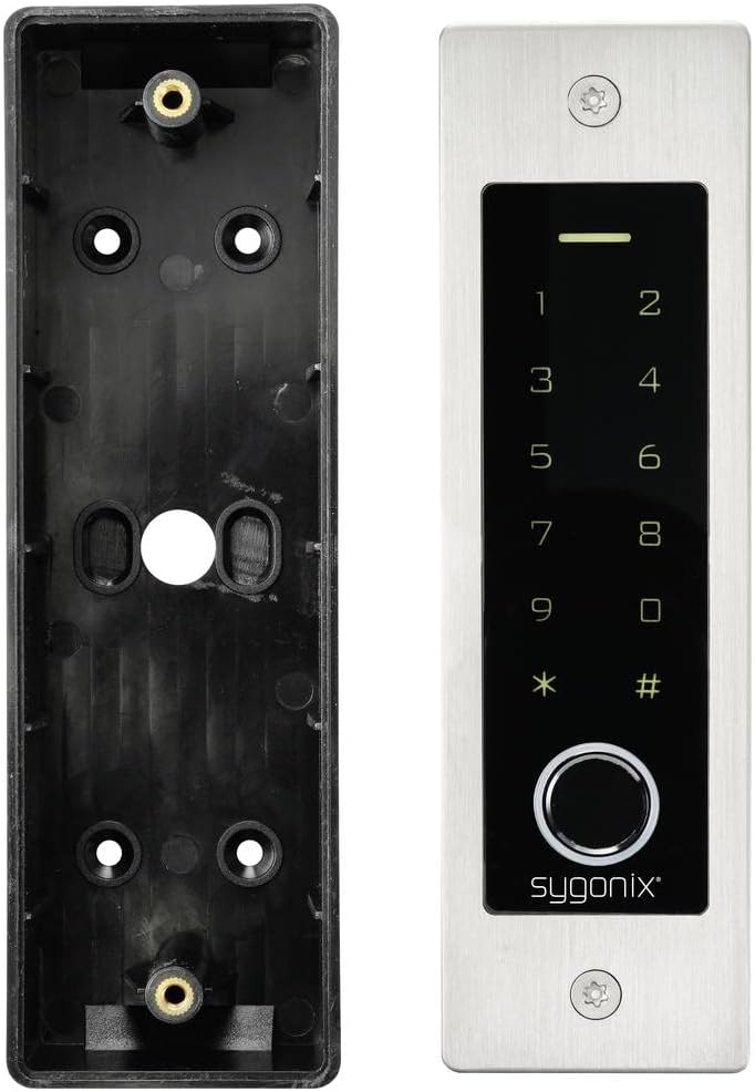 Sygonix SY-5231014 Fingerprint/RFID Zugangssystem Unterputz 12 V/DC, 18 V/DC IP55 mit beleuchteter T