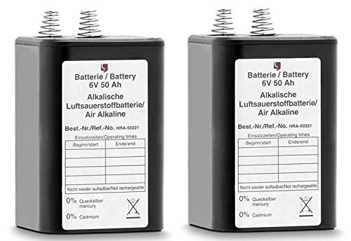 UvV LED 2 x Baustellenleuchte, Warnleuchte gelb, inkl. 2 Batterien 50 Ah für Ihre Baustelle, Baustel