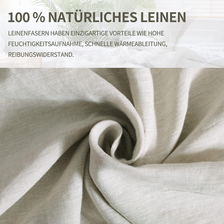 CHUFFED Leinen Bettwäsche 135×200 2teilig Bettwäsche-Sets 100% Naturleinen Bettwäsche Stonewashed-1