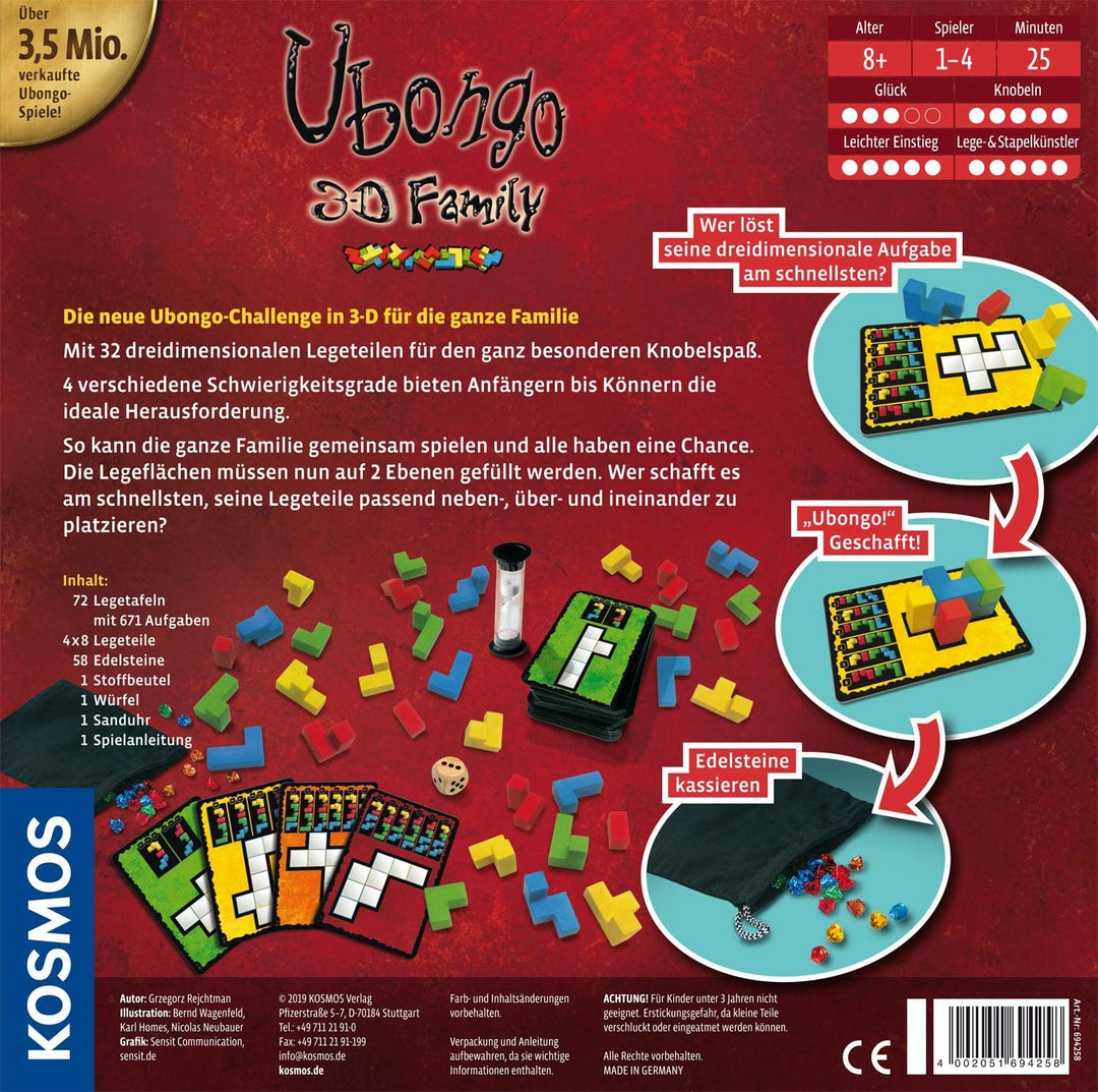 Kosmos 694258, Ubongo 3-D Family, Der dreidimensionale Knobelspass, Gesellschaftsspiel, Familienspie