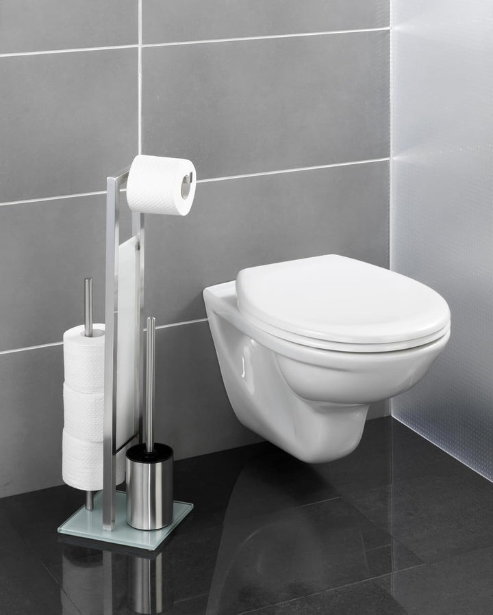 WENKO Stand WC-Garnitur Rivalta, mit integriertem Toilettenpapierhalter und WC-Bürstenhalter, in ros