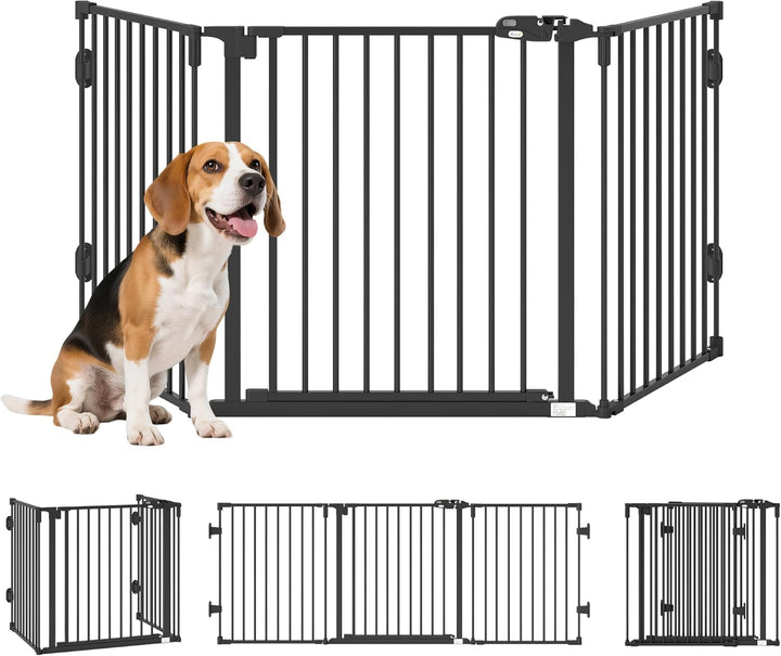 PawHut Hunde Absperrgitter Türschutzgitter Haustierschutzgitter verstellbar klappbar Kamingitter mit