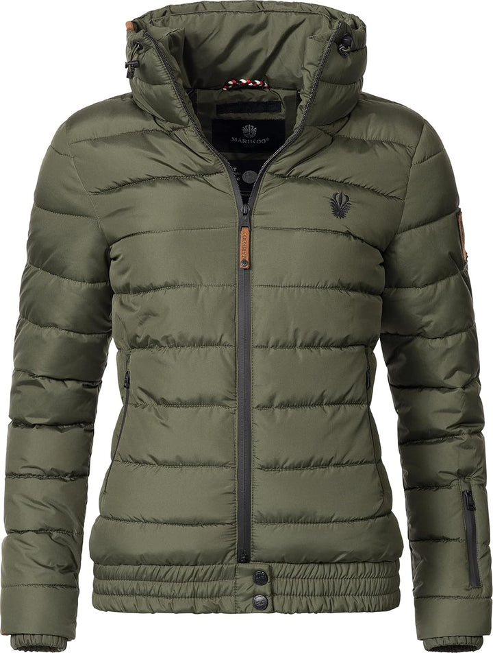 MARIKOO Damen Winter Steppjacke Poison XS-XL XS Forest Green, XS Forest Green