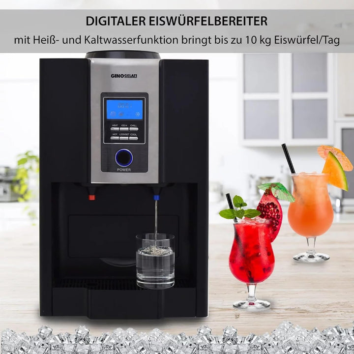 Syntrox Eiswürfelmaschine Snaxa (Heiss,- Kaltwasser Funktion + Display), Eiswürfelproduktion bis zu