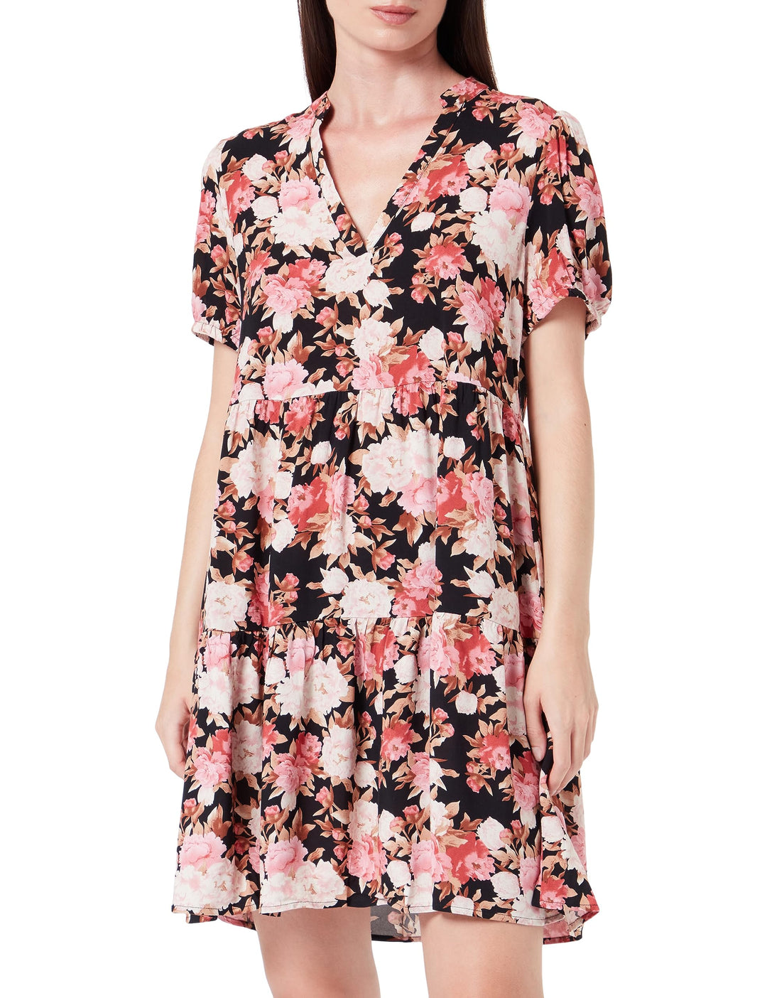 ONLY Female Kleid Onlnova Kurzes Kleid XS Black/Aop:ay Peony Blossom, XS Black/Aop:ay Peony Blossom