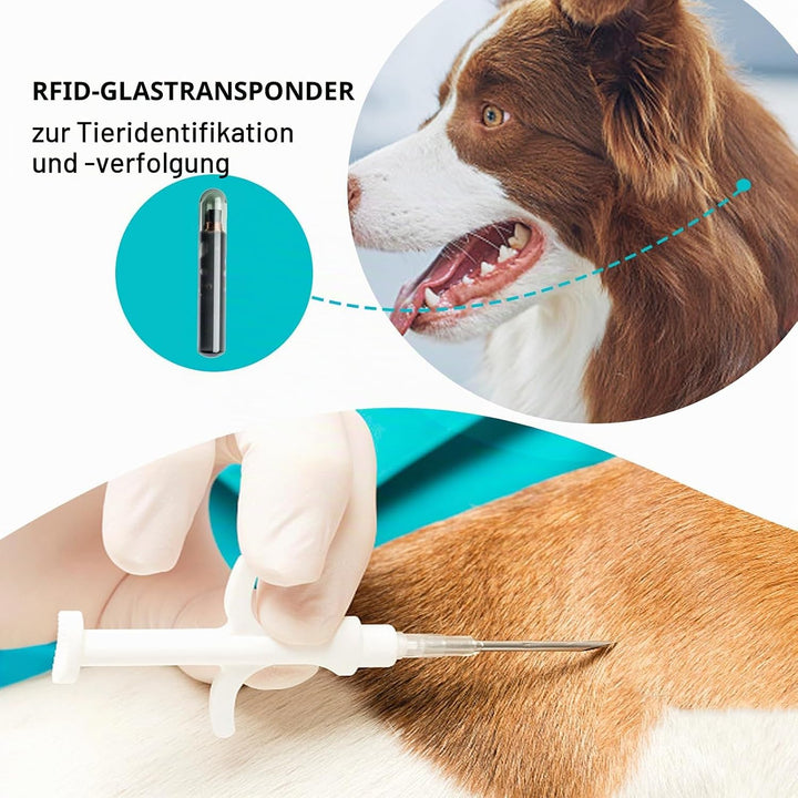 Manruta 20 Stück ISO Haustier-ID Mikrochip-Tags Universal Standard 134,2 kHz FDX-B kleinere Grösse 8