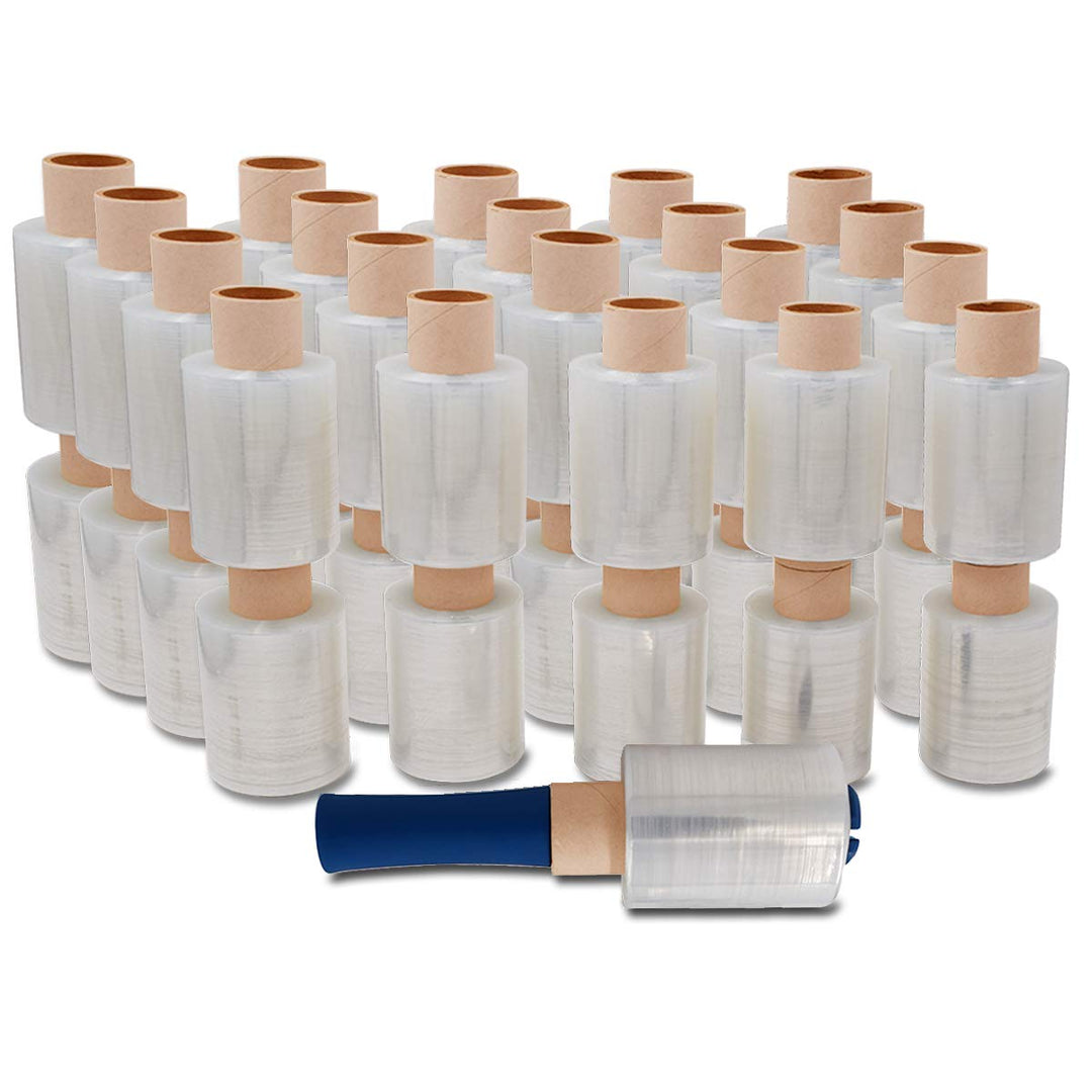 Verpacking Mini-Stretchfolie 23my stark 100mm x 150m 40 Rollen + 1 Abroller reissfest, dehnbar & zuv