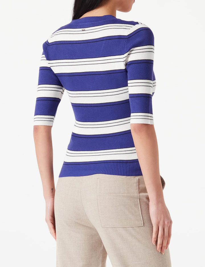 Morgan Damen Pullover XS Iris/Elfenbein, XS Iris/Elfenbein