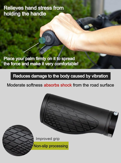 GORIX Bike Ergo Grips Bar End Cycle Lock On Lenker Mountainbike MTB [95mmｘ95mm・128mmｘ95mm] (GX-AGOO)