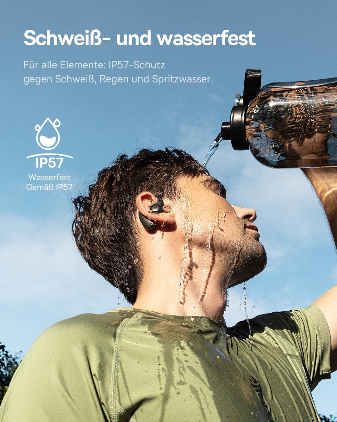 Baseus Eli Sport2 Open Ear Kopfhörer, Open Ear Headphones Sport mit S-Komfortkurve, 45H Playtime, Su