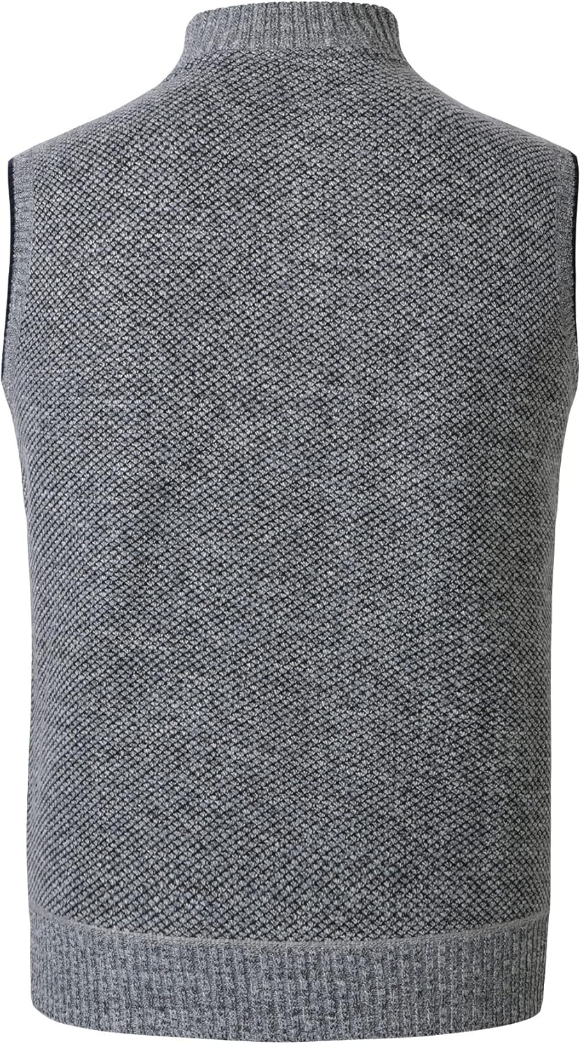 Btmpmcs Herren Pullunder Strickweste Fleece-Fütterung Ärmellose Dicke Cardigan Gestrickt Strickjacke