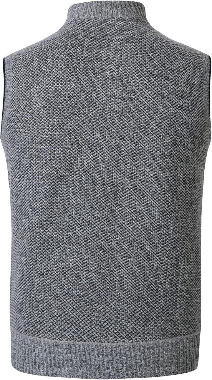 Btmpmcs Herren Pullunder Strickweste Fleece-Fütterung Ärmellose Dicke Cardigan Gestrickt Strickjacke