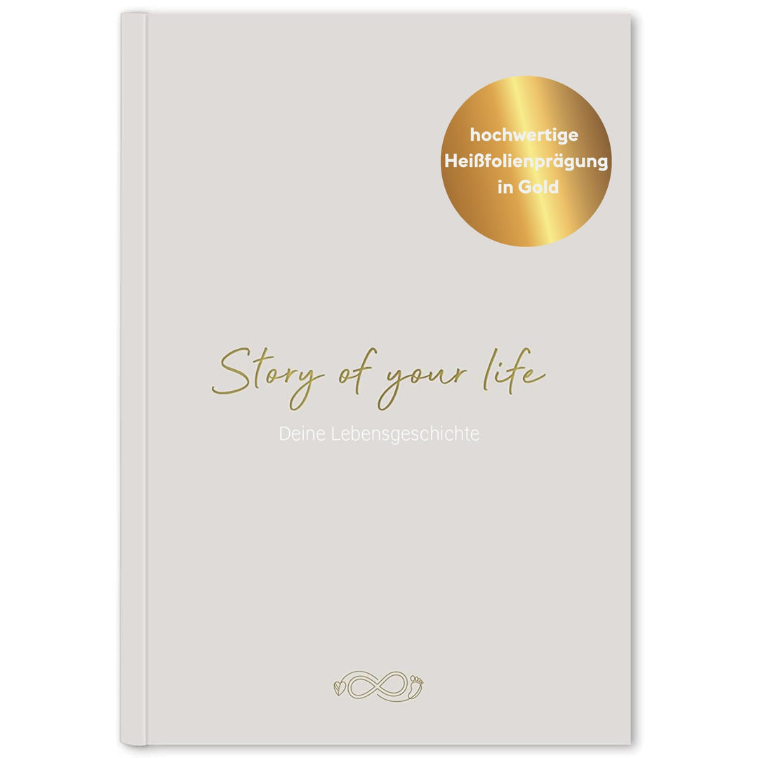 LEAF & GOLD® Babybuch zum eintragen I Erinnerungen vom Ersten bis zum 18. Jahr I Babytagebuch für Mä