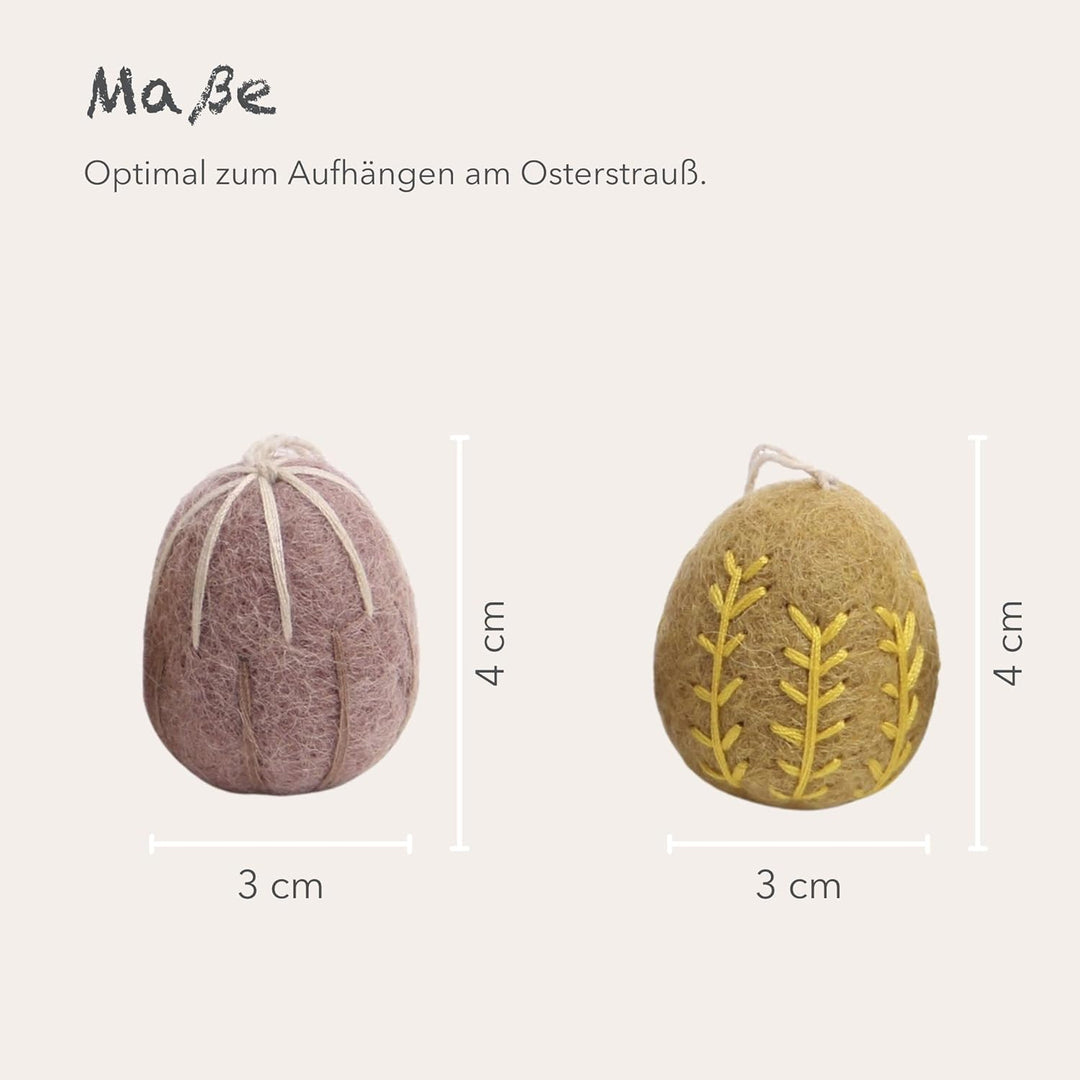 Én Gry & Sif Elegante bestickte Osteranhänger Eier, Ostern, Filzeier, Osterdeko, Frühlingsdeko aus F