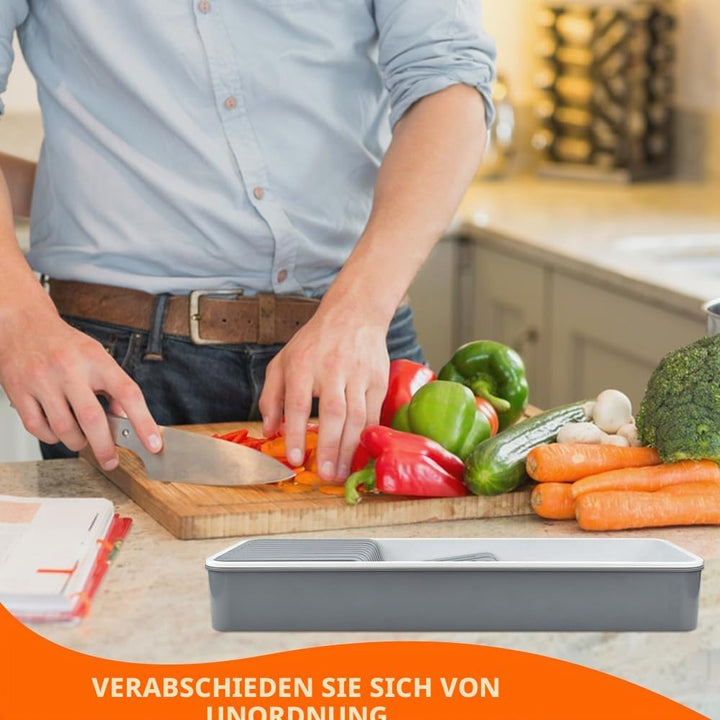 HEKOBAG Schubladen-Messer Organizer, Messerblock Schublade Küchen Messerhalter für 9 Messer, 14–22,5