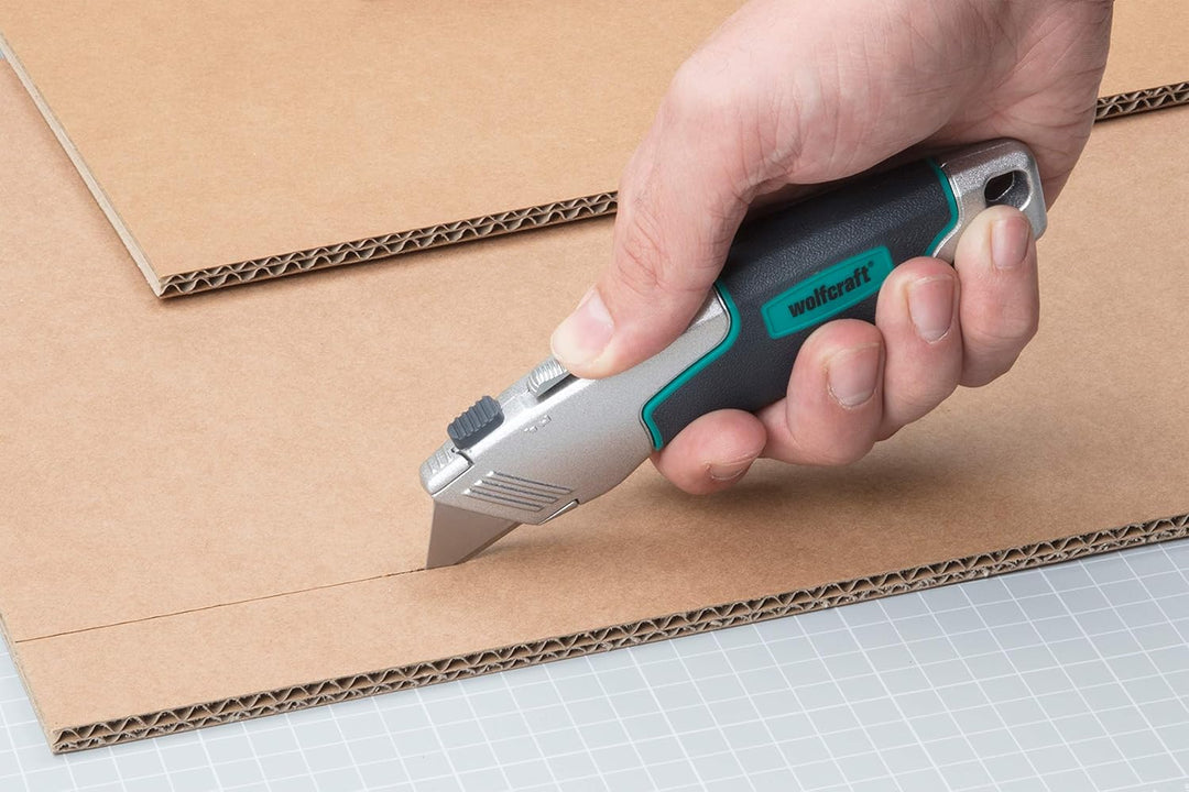wolfcraft Profi-Dualklingen-Messer I 4200000 I Zum Schneiden von festen Materialien mit Trapez- oder