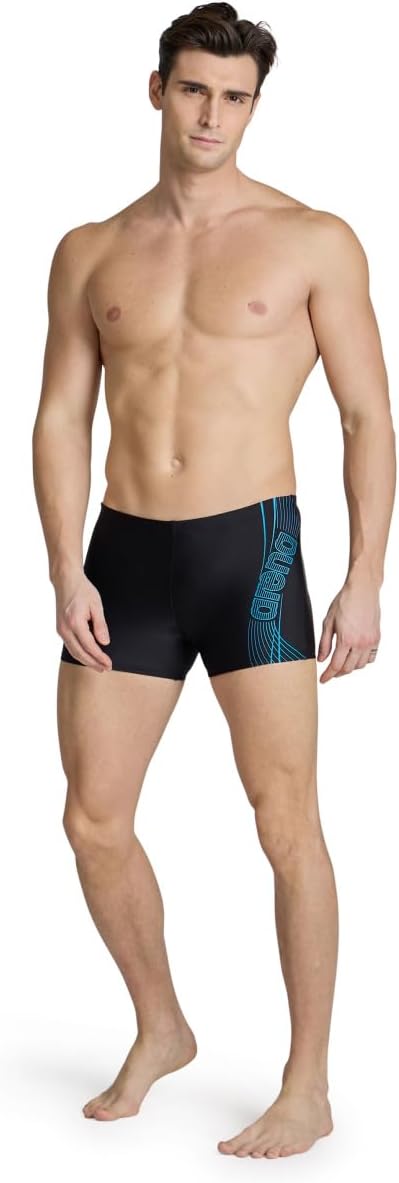 ARENA Herren Men's Dreamy Swim Short Swim Trunks (1er Pack) 50 Black-turquoise, 50 Black-turquoise