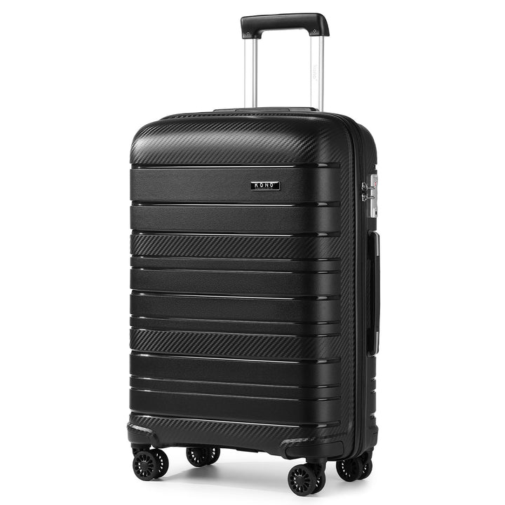 KONO Zwillingsrollen Reisekoffer TSA-Schloss 55cm Boardcase Trolley Koffer Polypropylen Hartschale R