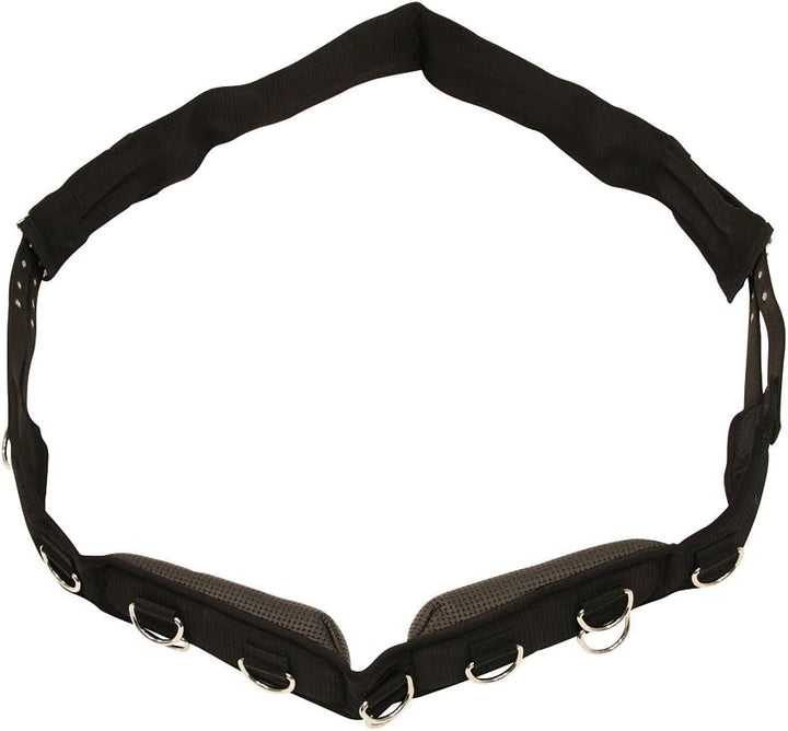 Kerbl Longiergurt, breit, 9 Ringe mit verstellbarem Bauchgurt Pony (160-200 cm Umfang) Farbe: schwar