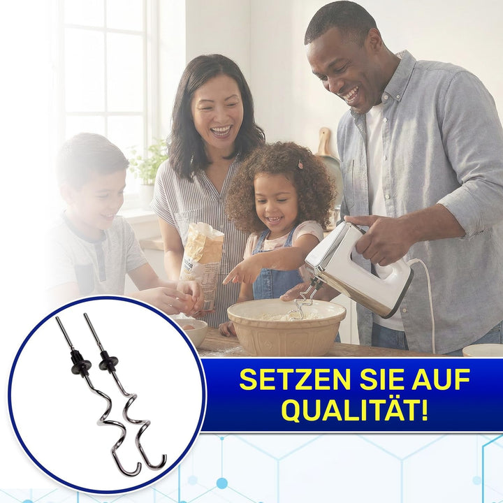 2 Stück Knethaken Handmixer mit Originalcode MS-652992 für Krups Handrührgerät 3Mix 7000 9000 GN9101