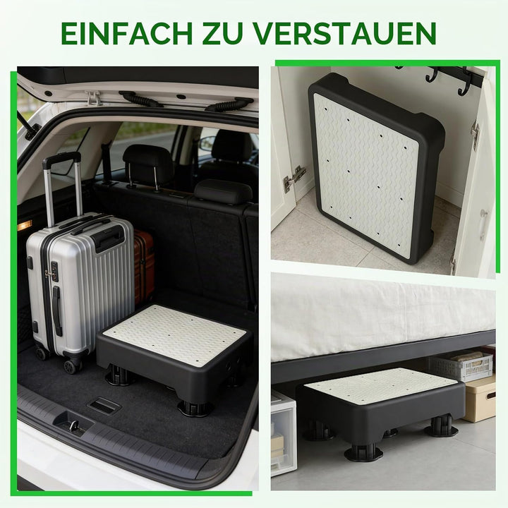 rutschfest Halbstufe, 3-stufig Höhenverstellbarer Nachleuchtende Trittstufe, max. 250kg, 42 * 32Cm,