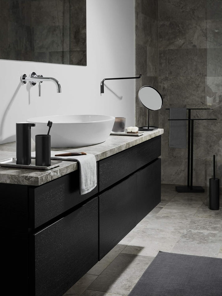 blomus Handtuchständer MENOTO | Höhe 86 cm | Stahl & PolyStone | Farbe Black