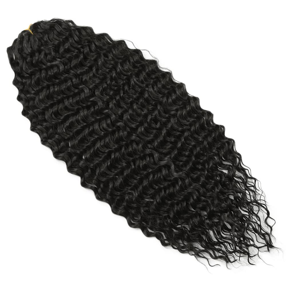 PORSMEER 22 Zoll 3 Packs Tief Twist Crochet Hair Schwarz für Butterfly Locs Crochet Braids Bohemian
