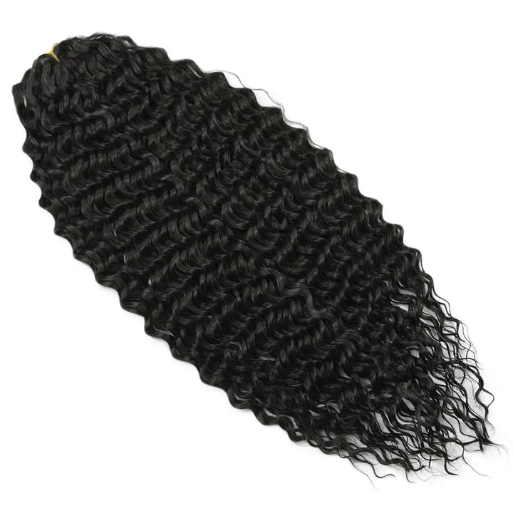 PORSMEER 22 Zoll 3 Packs Tief Twist Crochet Hair Schwarz für Butterfly Locs Crochet Braids Bohemian