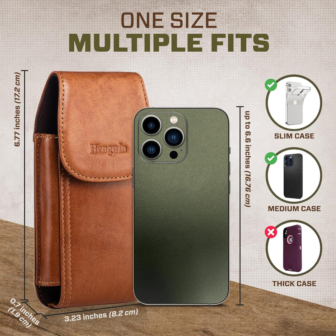 Hengwin Leder Handy Holster Fall Taille Gürtel Tasche für iPhone 16 Pro Max/16Plus iPhone 15 14 13 1