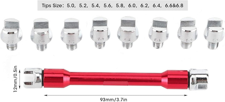 Qiilu Motorrad Speichenschlüssel, Motorrad Speichen Schlüssel CNC Schraubenschlüssel Set 5,0-6,8 Län
