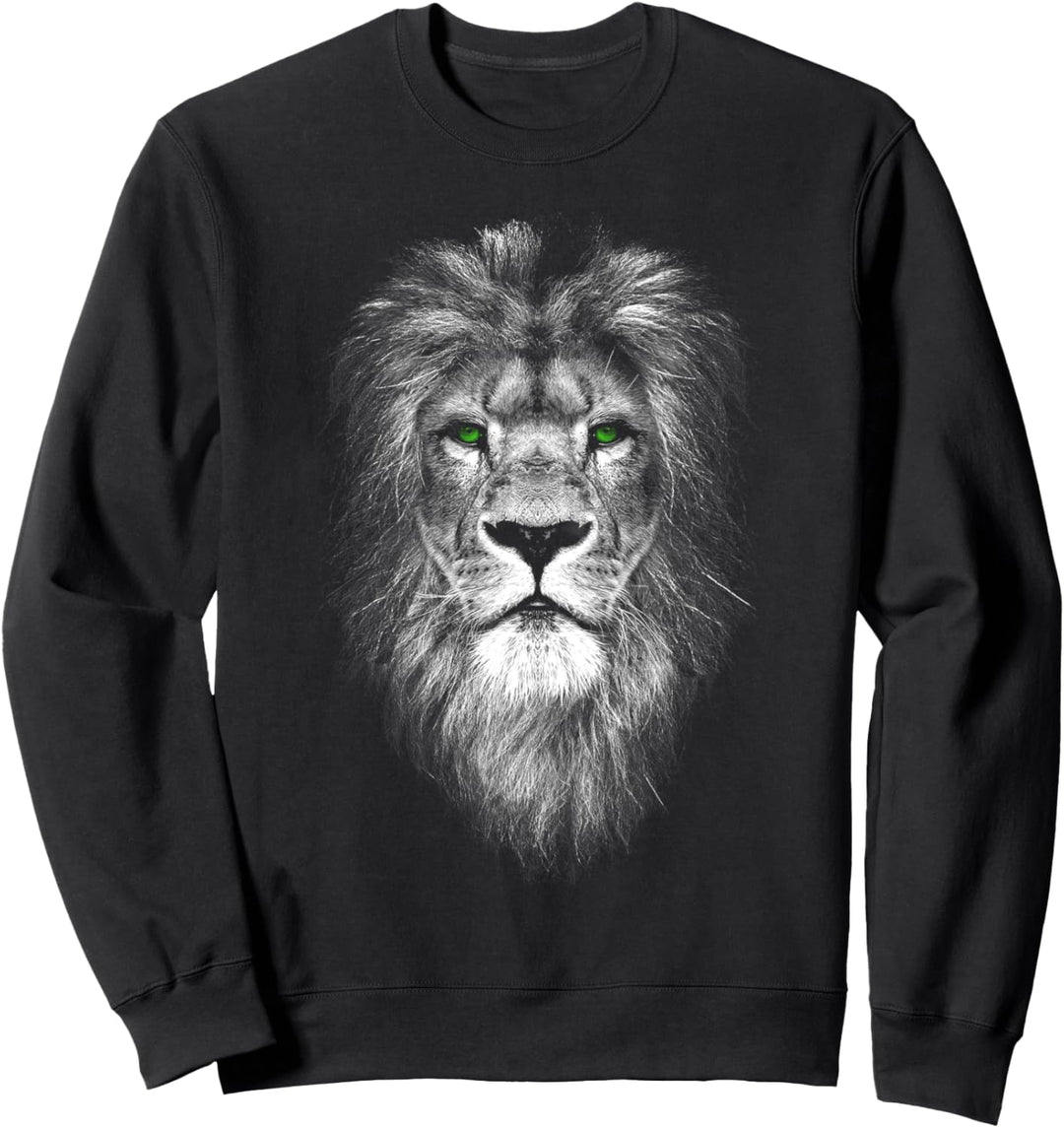 Cooler Löwe mit grünen Augen Sweatshirt