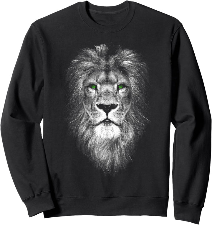 Cooler Löwe mit grünen Augen Sweatshirt
