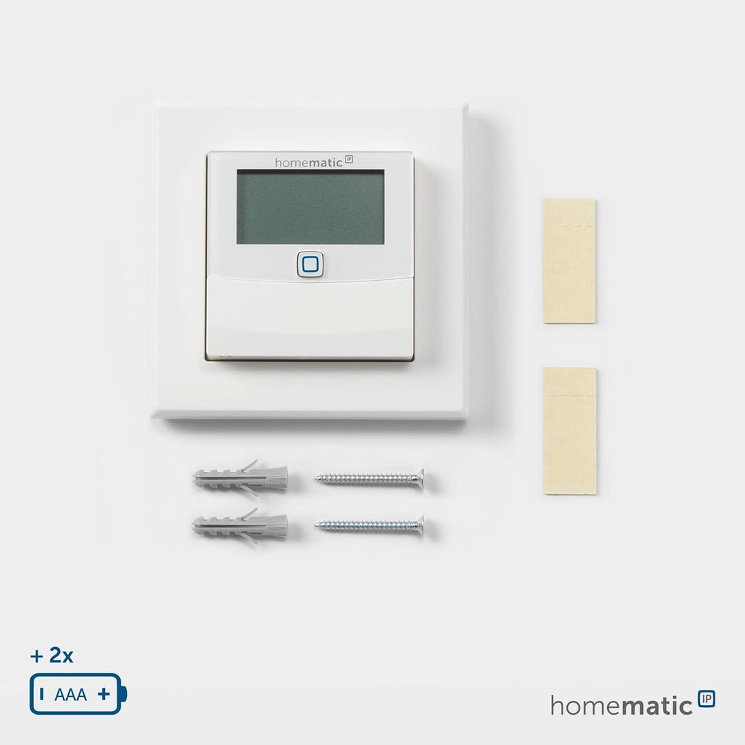 Homematic IP Smart Home Temperatur- und Luftfeuchtigkeitssensor mit Display – innen, steuert Heizkör