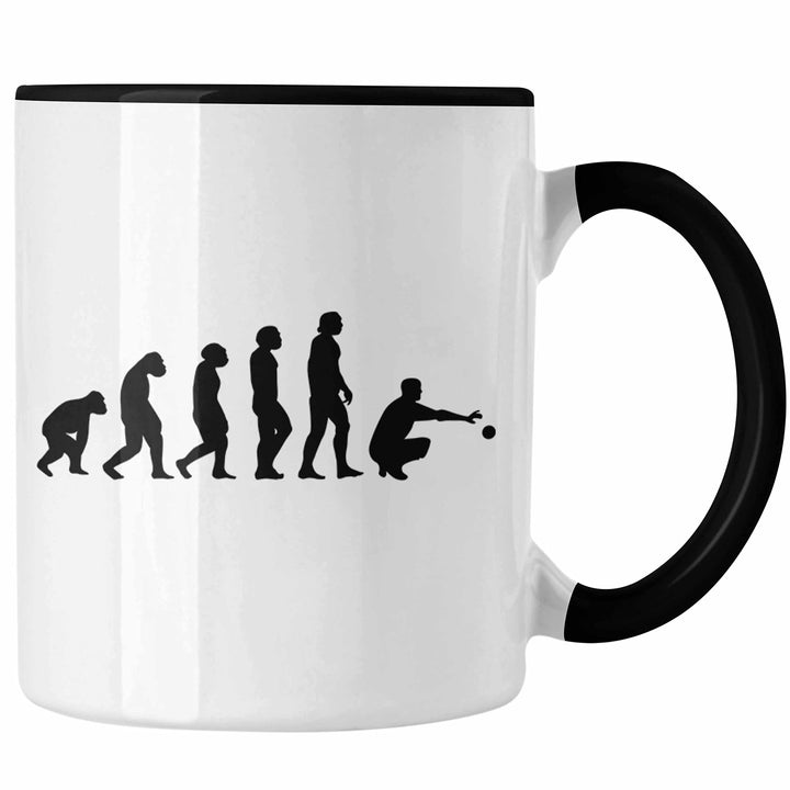 Trendation - Boule Tasse Geschenk Boule-Spieler Geschenkidee Spruch Boule Evolution Grafik (Schwarz)