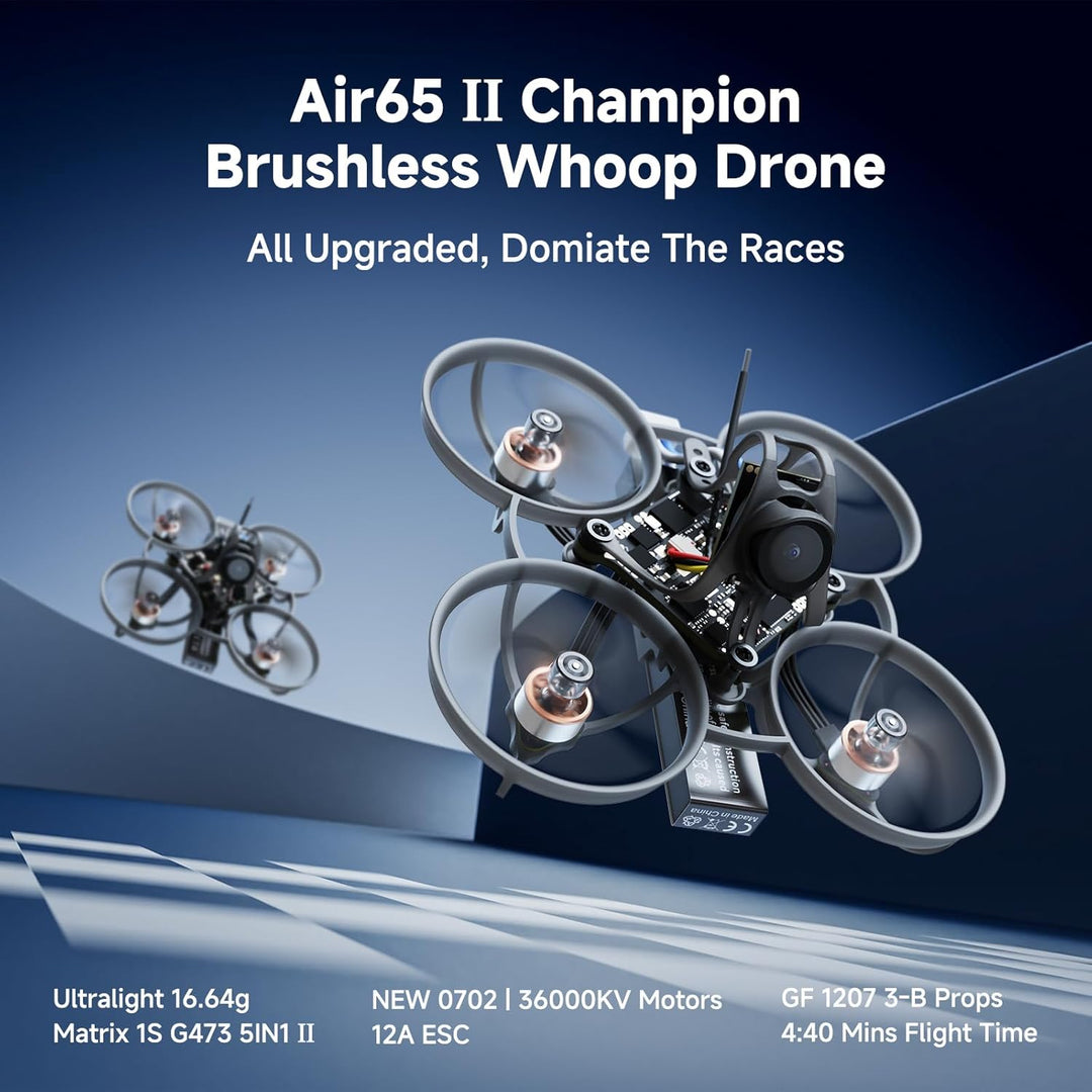 BETAFPV Air65 II Brushless Whoop Quadcopter, Ultraleichte 1S 65mm Mikro Drohne mit Matrix 1S 5IN1 II